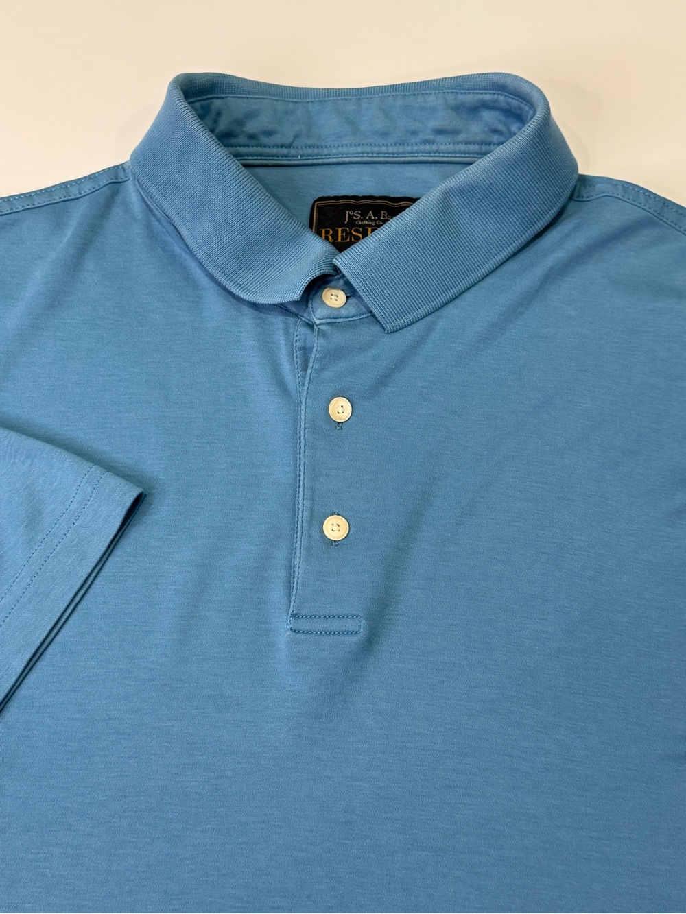 Jos A Bank Reserve Men’s XL Polo Short Sleeved Shirt Powder Blue Casual